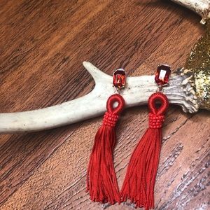Red tassel earrings
